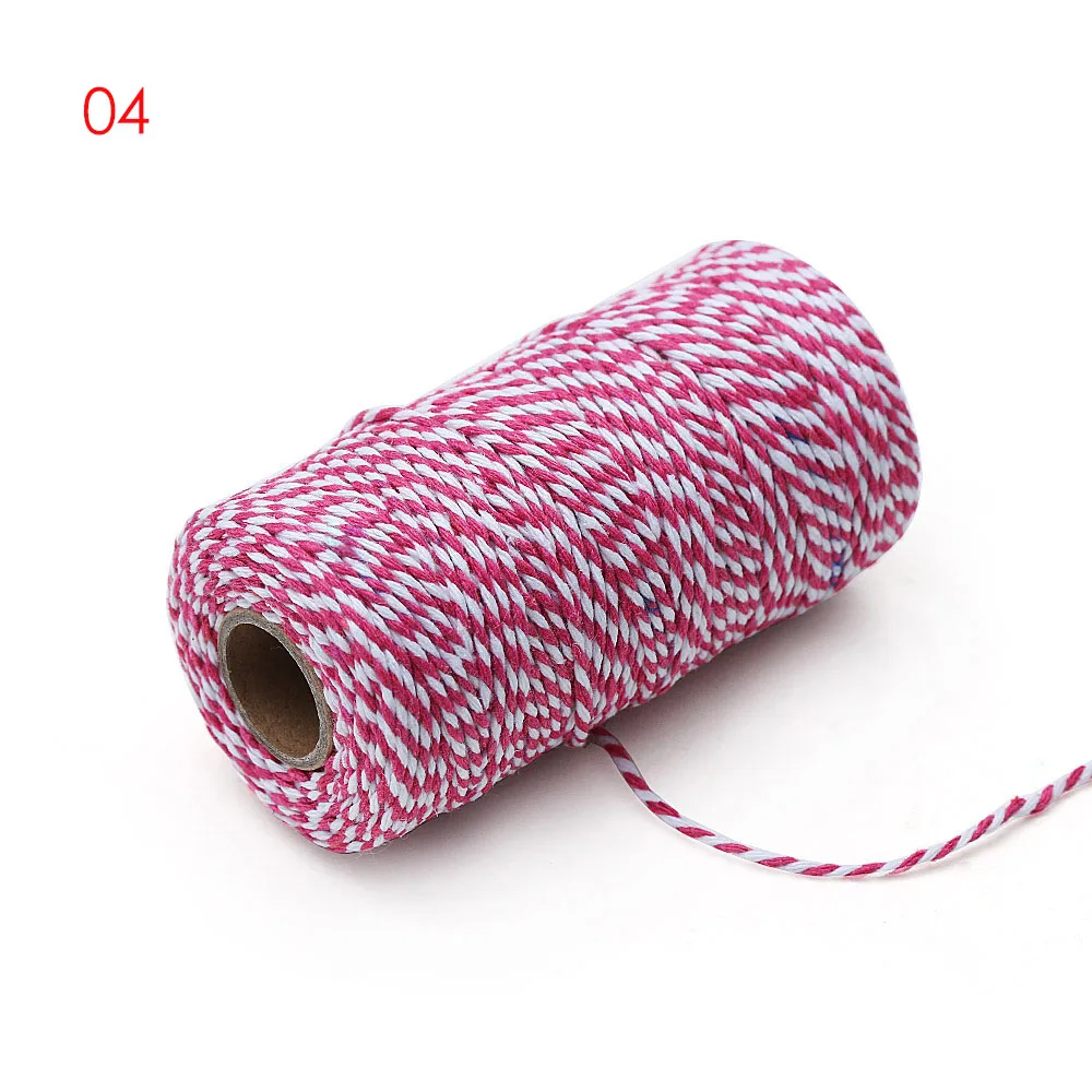 1Roll 100m 25Colors Cotton Twine String Cords Packing Craft Projects Handmade Christmas Home Decor Gift Sewing DIY Rope Crafts - Color: 4