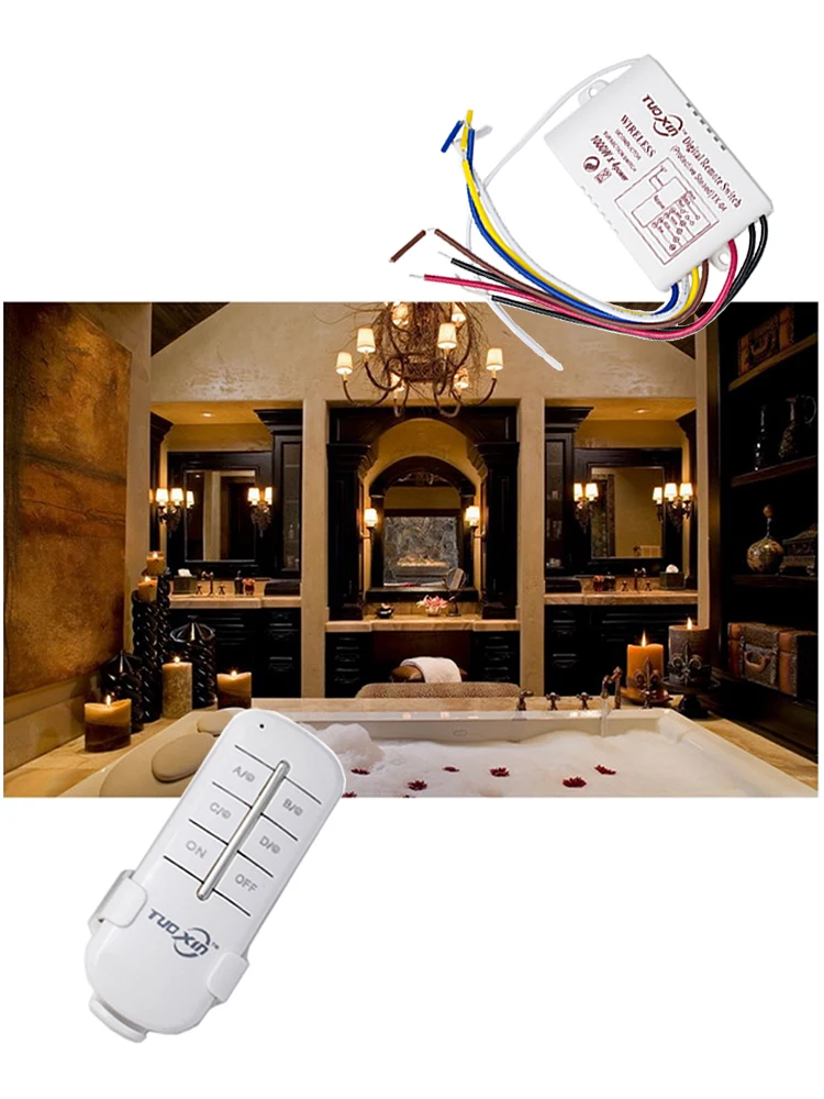 Digital Remote Control Light Switch Wireless ON OFF Remote Control Switch  for Light Bulb Chandelier 220V RF433 1/2/3/4 Ways