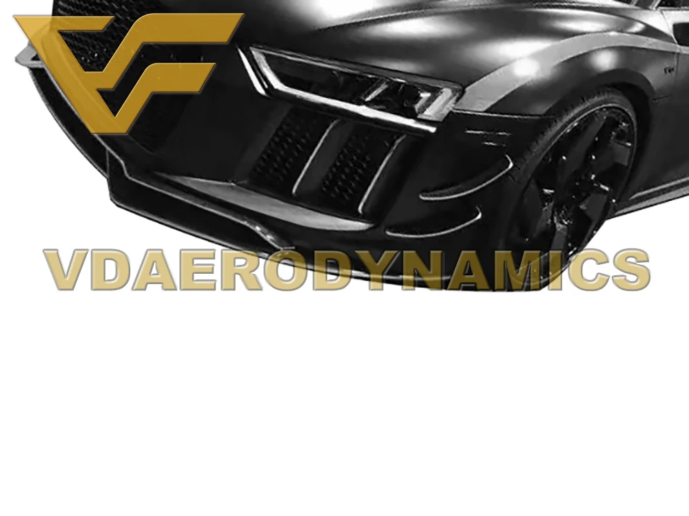 Подходит для 16-19 Audi R8 V10 Plus VAD-C карбоновый передний губной разветвитель Бампер Комплект: опция с Canards