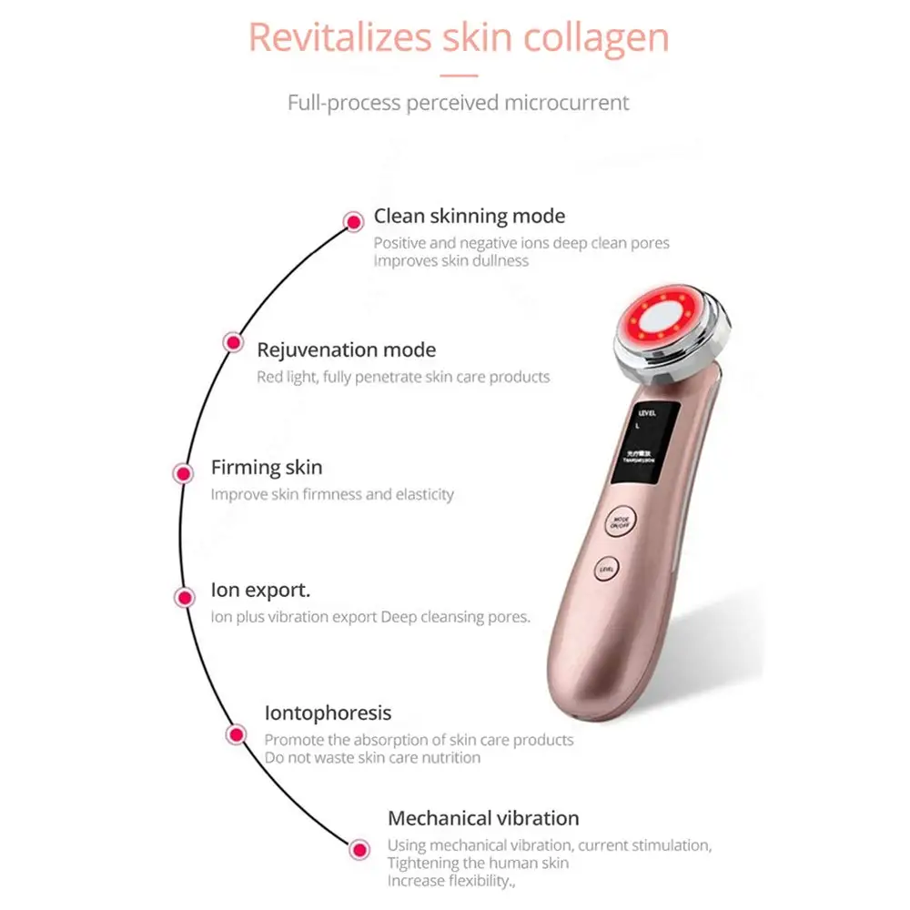  5in1 RF&EMS Radio Mesotherapy Electroporation Radio Frequency LED Photon Face Lifting Pen Skin Reju
