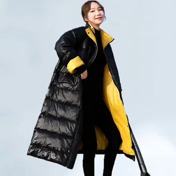 

Women Winter Long Jacket coat 2020 Stylish Glossy Winter Thicken Warm Coat Female plus size Jackets Parka manteau femme hiver101