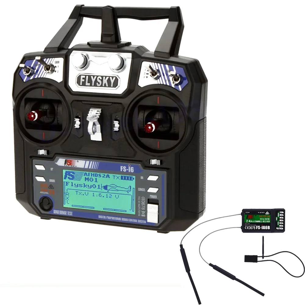 

1pcs FlySky FS-i6 2.4G 6ch Transmitter+FS-iA6B Receiver System LCD screen for RC helicopter(with retail box)