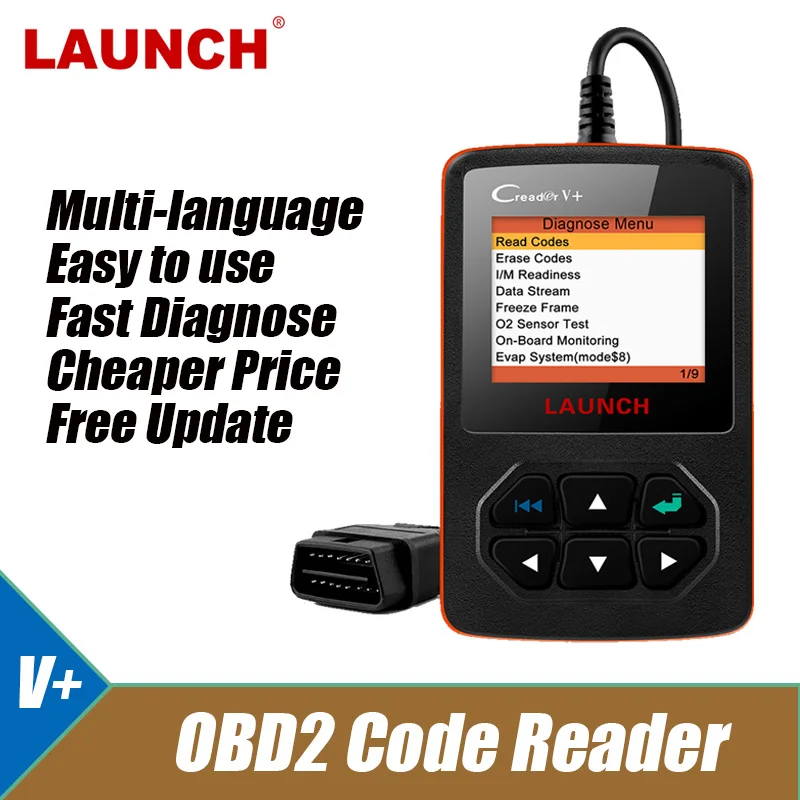 Launch Creader V + OBD2 сканер Live Data ODB2 OBD 2 считыватель кодов неисправностей многоязычный автомобильный диагностический инструмент Бесплатное обновление автомобильный считыватель|Считыватели кодов и сканеры| | АлиЭкспресс
