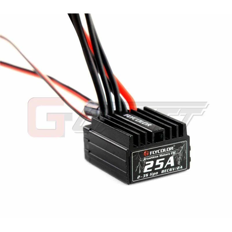 Flycolor Brushless ESC 25A 2S-3S LiPo Battery Sensorless with 6V/2A BEC for 1/16 1/18 RC Car cars brushless electroinic speed