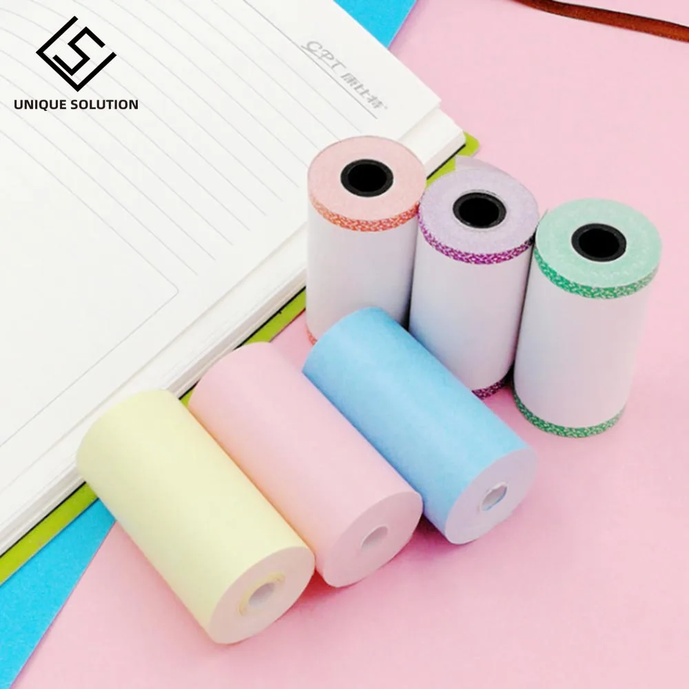 Rollo de papel térmico a Color Mini impresora fotográfica bolsillo PeriPage A6 A8 PAPERANG P1/P2, impresión clara, de impresora| - AliExpress