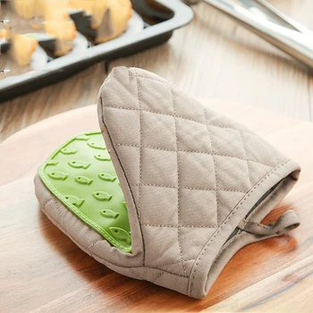 

1PC Kitchen Baking Cotton Silicone Heat Insulation Oven Gloves Clip Anti Scalding Non Slip Gloves Household Bowl Microwave Oven