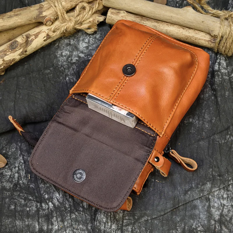 Мужская винтажная поясная сумка из натуральной кожи с ремнем на плечо, красная маленькая кожаная сумка crazy horse через плечо, поясная сумка