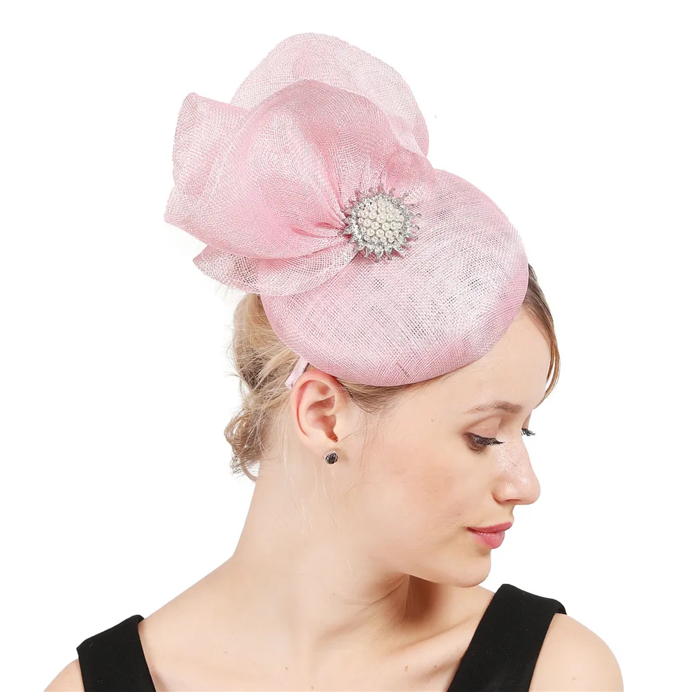 4-Layer sinamay Women Elegant female bow fascinator Hat nice millinery hat races Gorgeous headwear For Ladies hair accessories