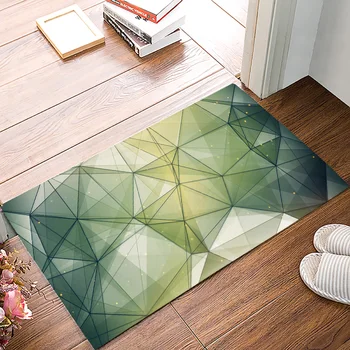 

Triangle Line Dark Green Irregular Shape Star Bath Rugs Non-Slip Doormat Door Mat Bathroom Accessories