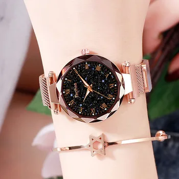 

Starry Sky Ladies Dress Magnetic Watch Rose Gold Luxury Luminous Women Wrist Watches 2019 For Watch relogio feminino reloj mujer