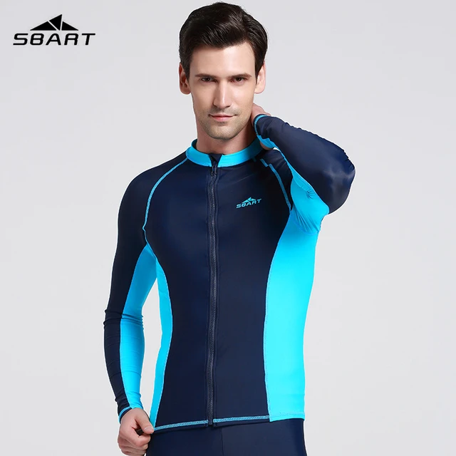 Sbart camisa de manga comprida para natação, blusa anti-uv para homens e  mulheres, proteção contra o uv com zíper, jaqueta de surf - AliExpress