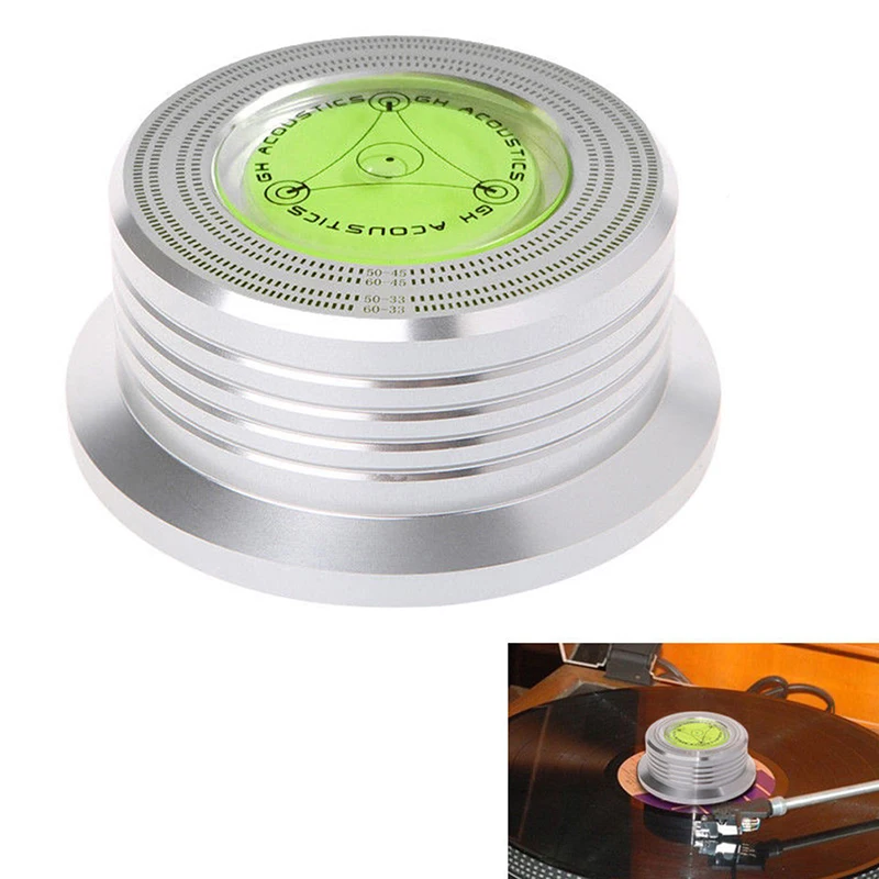 1pc Silver Metal 3in1 Record Clamp LP Disc Stabilizer Balance Measure Vibration Balanced For Turntable