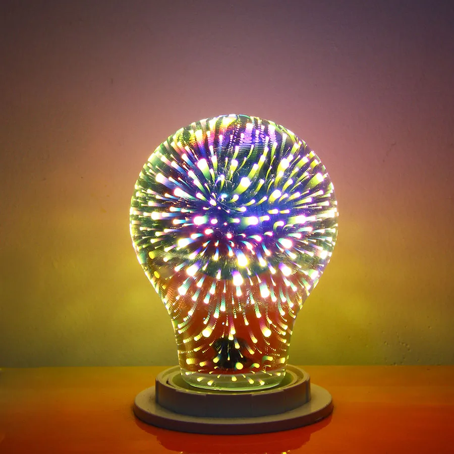A60 Firework AC220V E27 светодиодный праздничный светильник ing 3D светильник ing лампочка светодиодный струнный светильник ing ночной Светильник СВЕТОДИОДНЫЙ Сказочный светильник для свадьбы/дома/спальни - Испускаемый цвет: A60 Firework