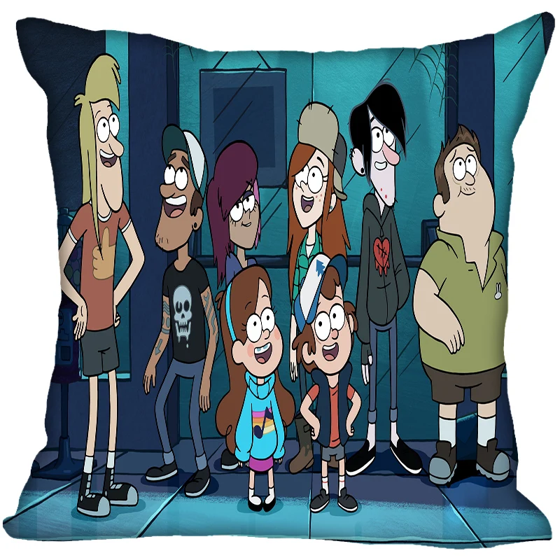 Gravity Falls Pillow Case Cartoon For Home Decorative Pillows Cover Invisible Zippered Throw PillowCases 40X40,45X45cm - Цвет: 2