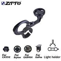 ZTTO MTB велосипед gps Go Pro Спорт наружное крепление спереди для Garmin Cat Eye Bryton велосипедный компьютер держатель для камеры светильник все в одном - Цвет: BLACK