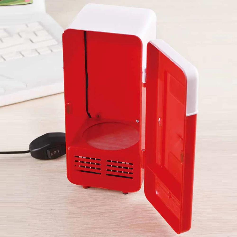 Морозильная камера мини холодильник USB мини-холодильник черный красный 19,4*9*9 см пластиковая для натитков охладитель и теплый Прочный