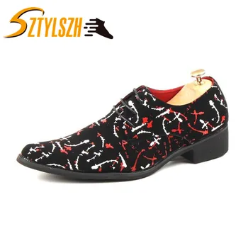 

Luxury Fashion Men Dress Casual Shoes Men Loafers Floral Shoes Flat Footwear Male Leather Oxford Party Wedding Shoes Zapatillas