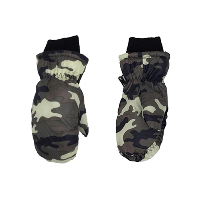 4 Camouflage Kids Gloves Thicken Kids Ski Gloves Winter Warm Gloves for Children Non-slip Boy Girl Mittens Waterproof Baby Mittens - Цвет: 4