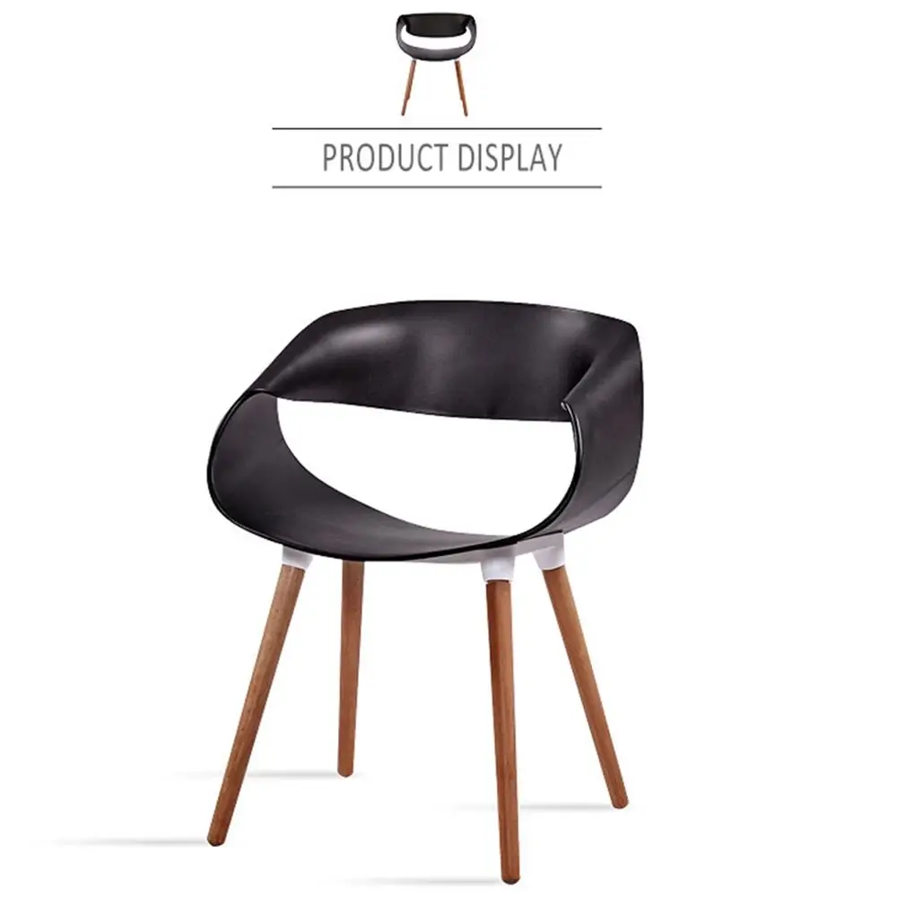 2pcs Chairs Simple Assembly Structure Solid Wood Dining Armchair with High Calibre PP Plastic seat Ideal for Home Office cafés