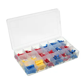 

300pcs Assorted Full Insulated Fork U-type Set Terminals Connectors Assortment Kit Electrical Crimp Spade Ring With Plastic Case