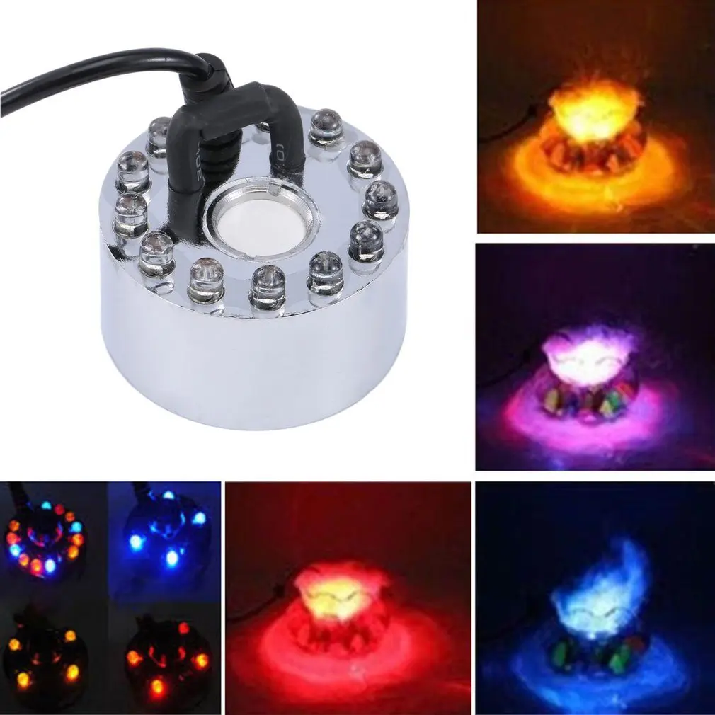 

Wholesale Dropship New 12 LED Colorful Light Ultrasonic Mist Maker Fogger Purify Water Fountain Pond