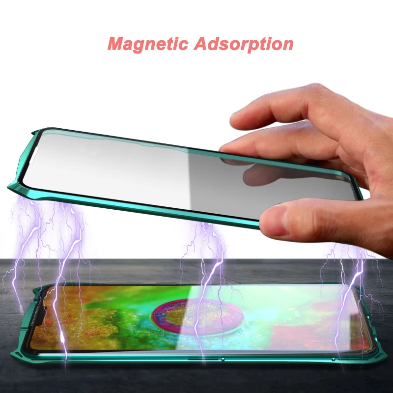 360 Full Protection Magnetic Case For Huawei Mate 30 Pro Glass Case for Mate 30 Metal Bumper Tempered Glass Cover for Nova 5
