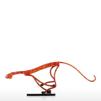 

New Dashing Leopard Iron Sculpture Home Decoration Crafts Metal Animal Sculpture Tabletop for Home Ornaments