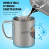 Lixada Camping Titanium Mug Double Wall Titanium Mug Outdoor Picnic Cookware Coffee Water Mug with Foldable Handle 50ML-750ML 1