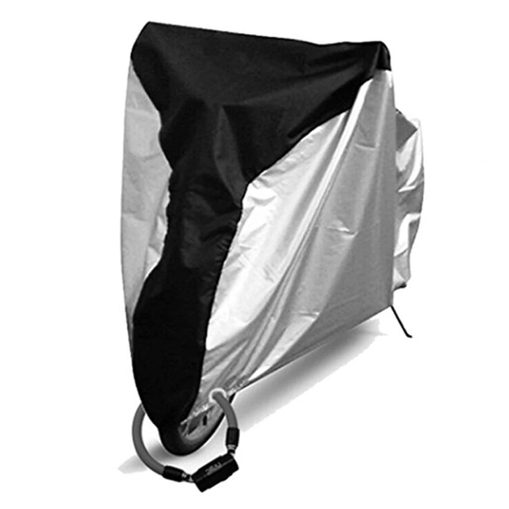 balck white Bicycle Cover Sunshine Dustproof Bike Rain Cover Motorcycle Waterproof UV Protector Cover With Lock Hole For Scooter Bicycle - Цвет: balck white