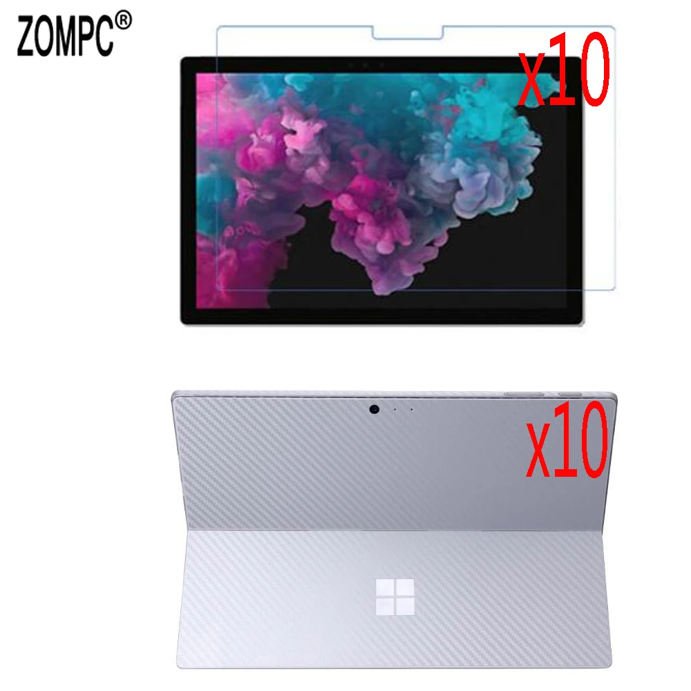 10Sets Front&ampBack Full body Soft Carbon Fiber Screen Protector Films For Microsoft Surface Pro 1 2 3 4 5 6 7 10.6&quot 10.8&quot 12&quot Go |