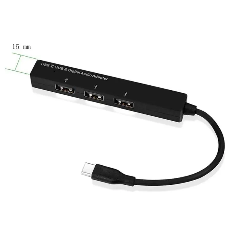 Type-C 3 × USB концентратор и цифровой аудио адаптер для мобильных телефонов MacBook PC