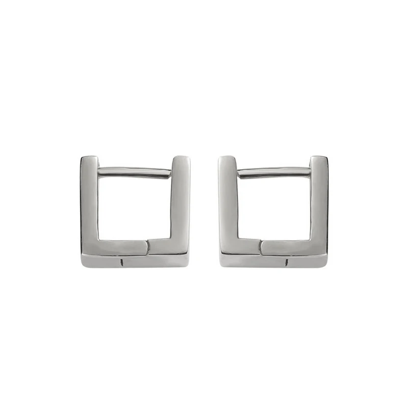 Silver ElfoPlataSi, настоящее 925 пробы, серебряные милые Полые квадратные серьги-кольца для женщин, свадебные украшения, подарок DS1807 - Окраска металла: Silver