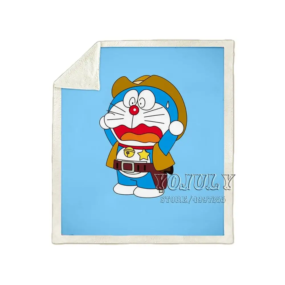 YOJULY bule Doraemon, Аниме Стиль, для детей и взрослых, 3D принт, одеяло, диване, пододеяльник, теплое постельное белье, модное офисное одеяло для короткого сна K05 - Цвет: 1