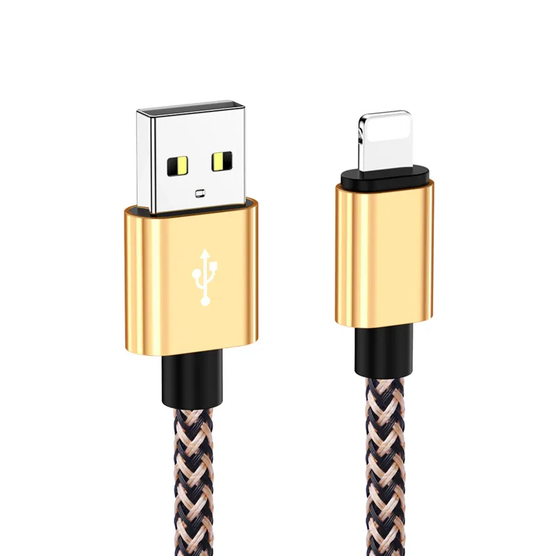 Золотой 20 см 1 м 2 м 3 м данных USB зарядное устройство быстрый кабель для iPhone 11 Pro X XR XS MAX 5 5S 6 6s 7 8 Plus iPad зарядки происхождения длинный провод шнур - Цвет: Золотой