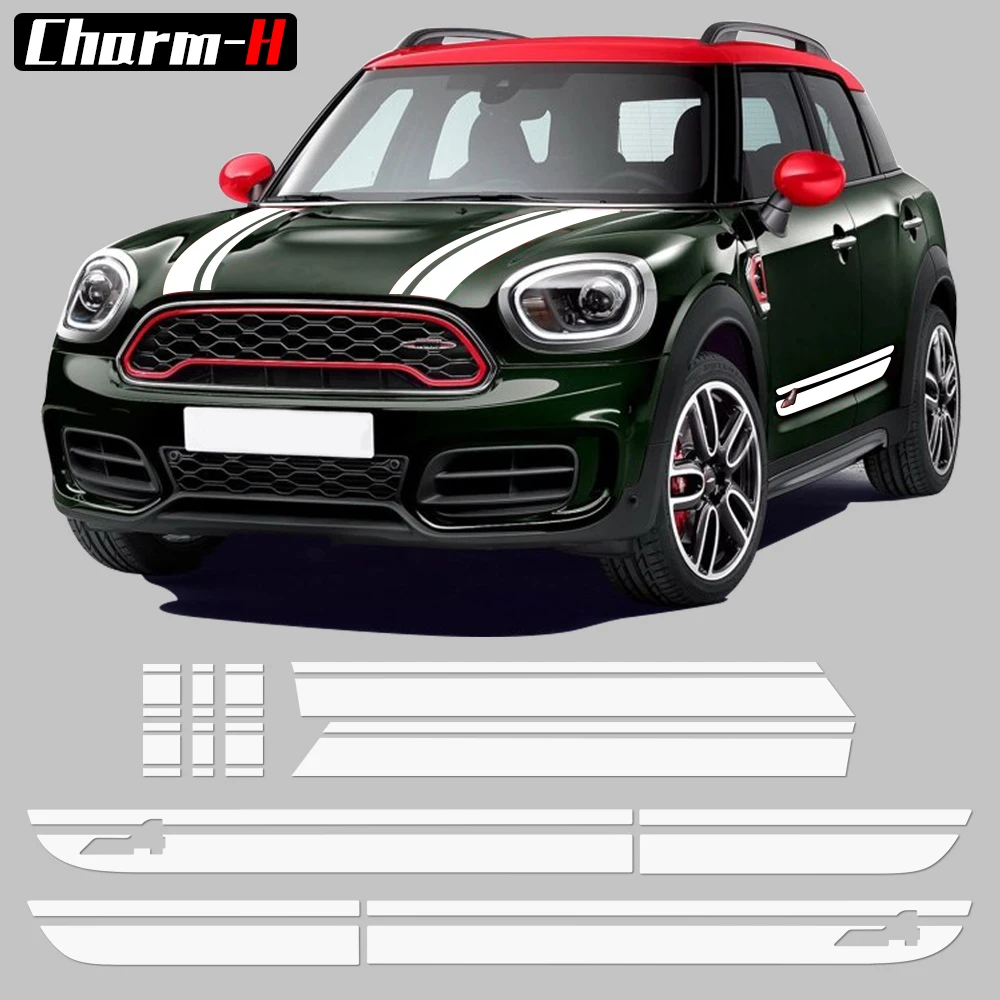 Автомобильный Стайлинг капот виниловая накладка наклейка боковая юбка StripesTrunk наклейка s для Mini Cooper Countryman f60 аксессуары