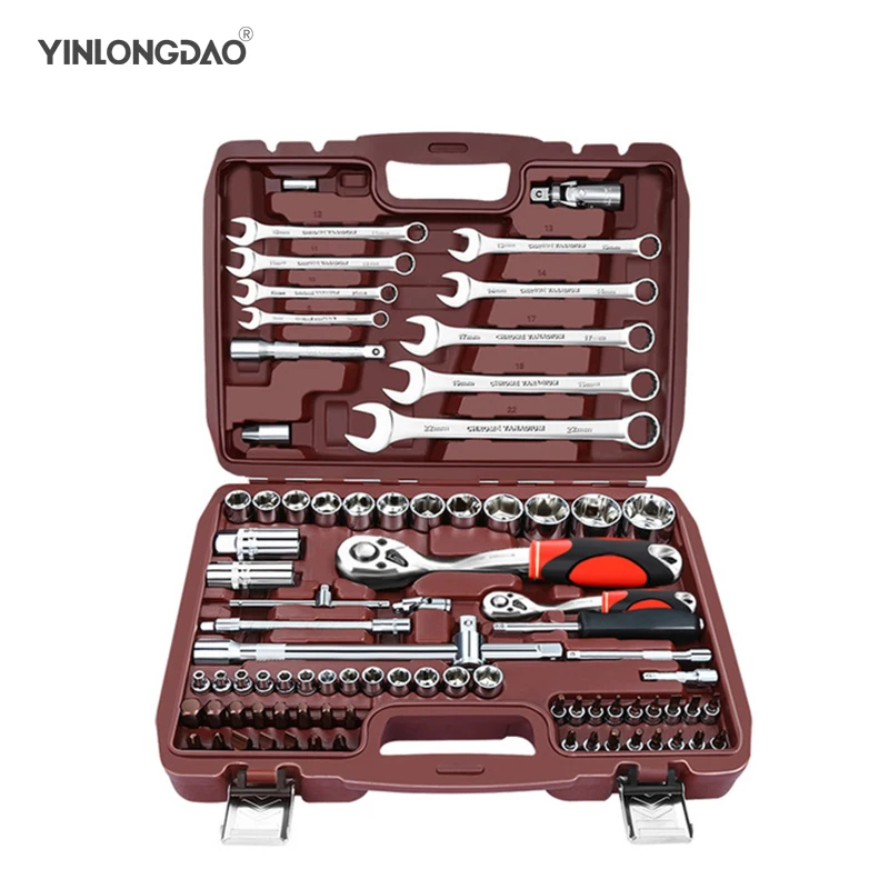 

82pcs Car Repair Tool 1/2-Inch Ratchet Torque Wrench Spanner Screwdriver Socket Set Combo Tools Kit Bicycle Auto Repairing Tool