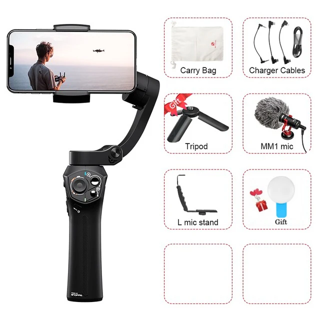 w micro L Snoppa Atom 3 оси ручной карданный складной карманный стабилизатор для iPhone X huawei p30 Gopro hero 7 PK Джи Осмо мобильный 2 - Цвет: w micro L