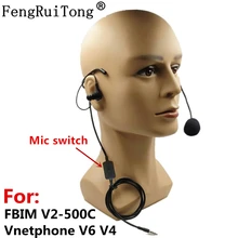 Oreillette Bluetooth avec commutateur micro pour moto Vnetphone V6 V4 FBIM 3.5, oreillette, V2 500C mm