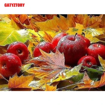

GATYZTORY 3D Diamond Painting Full Square Drill DIY Home Decor Craft Mosaic Rhinestone Picture Custom Apples and fallen leaves