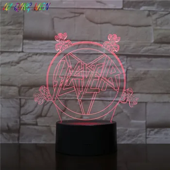 

Speed Metal Band Slayer Night Light Led Sign Bedroom Sleeping Sensor Light Birthday Holiday Present Desk Lamp Bedside Slayer