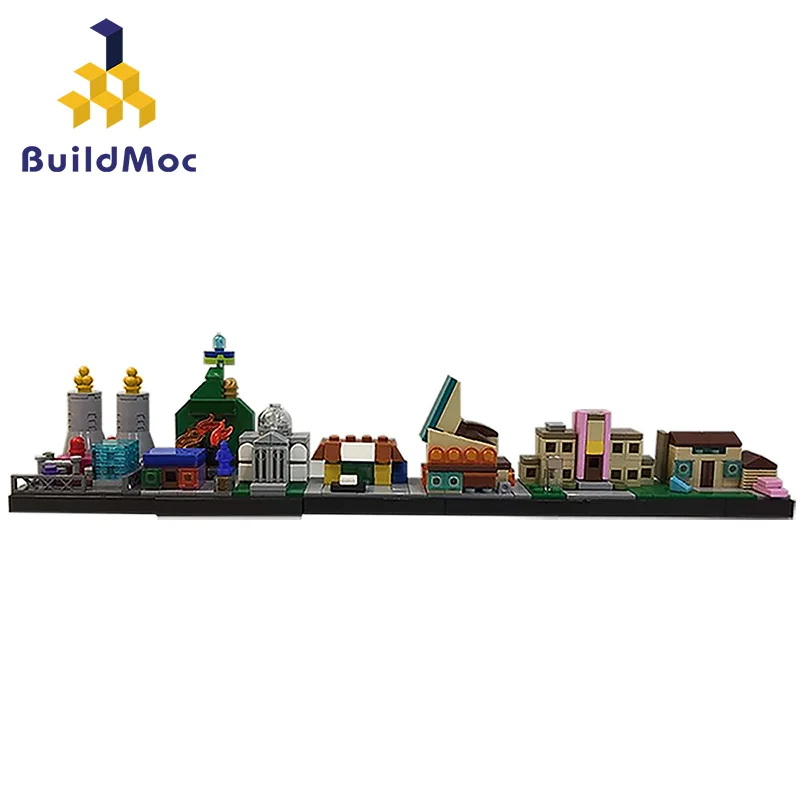 

City Street View Old Club Model Back to the Future Skyline Architecture Breaking Bad Simpsons Buildings Blocks Toy Gift Child