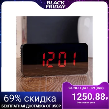 

Alarm clock electronic with calendar and thermometer, red numbers, 15 × 7 × 3.5, 3AAA/4149587