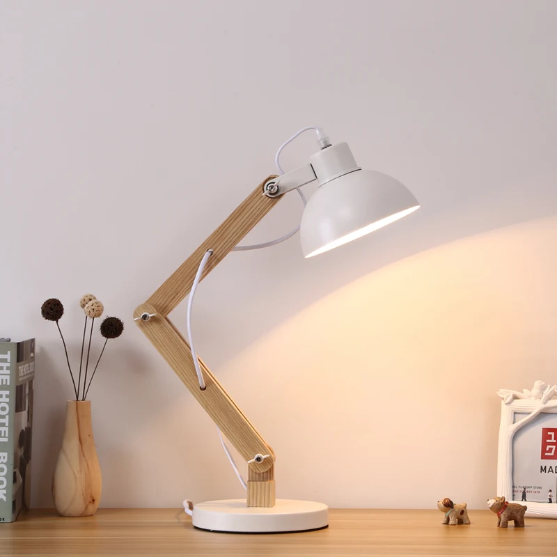 

Modern Bedroom Bedside Table Bed Lamp Student Read Solid Wood Led Desk Lamp Deco Chambre Abajur Para Quarto Luminaria De Mesa