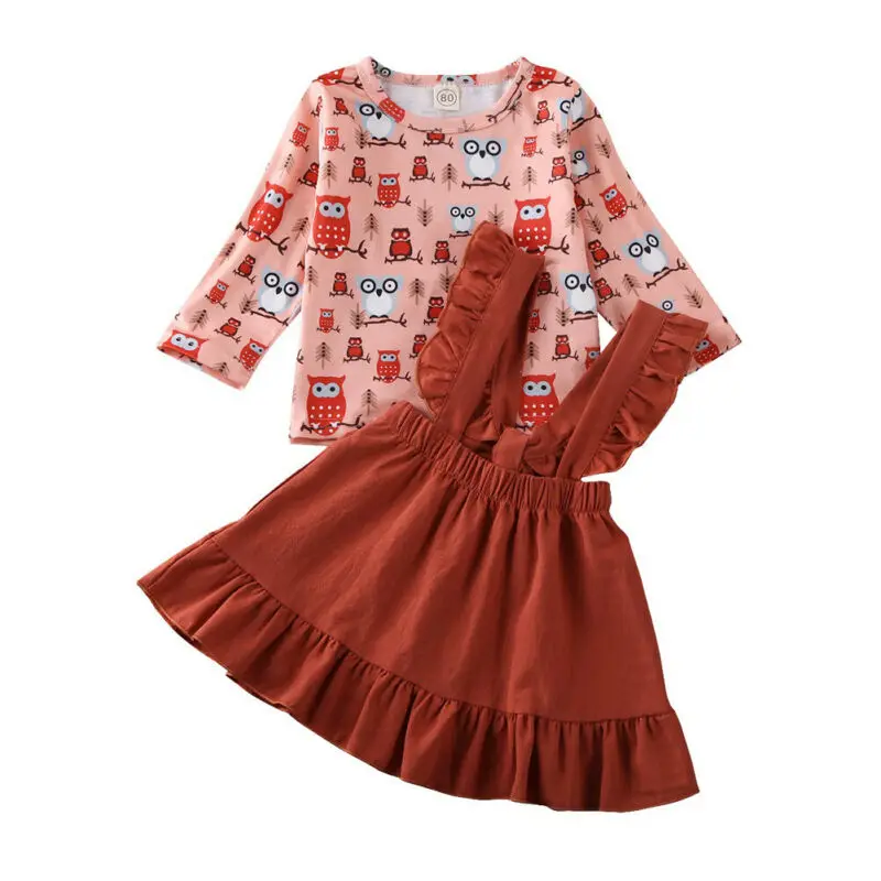 Детская футболка с длинным рукавом и принтом совы | Мать ребенок