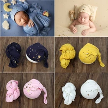 Neugeborenen Fotografie Requisiten Zubehör Sterne Hut + Wrap 2 Teile/satz Infant Foto Requisiten Studio Baby Fotografie Kleidung Swaddling