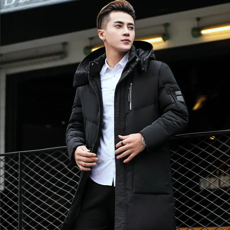 New Style Work Clothing down Jacket Men Mid-length Thick Large Size Middle-aged MEN'S Winter Coat Men's