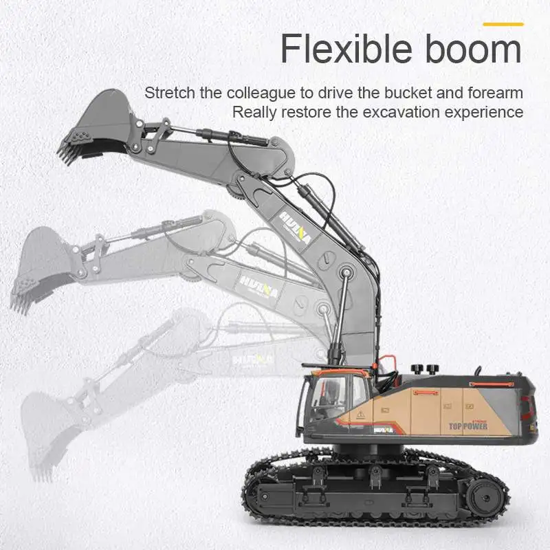 US $152.98 Huina 1592 114 Rc Alloy Excavator 22ch Big Rc Trucks Simulation Excavator Remote Control Track Engineering Vehicle Toy For Boy
