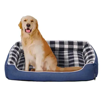 

POPETPOP Pet Bed Comfortable Denim Pet Cushion Pet Supplies with Removable Washable Cover for Cat Dog (Size L)