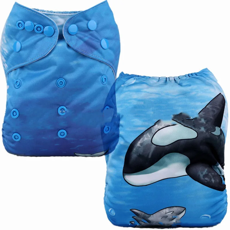 Новая позиция принты экологически чистые Карманные детские тканевые подгузники с 1 шт микрофибры вставки - Цвет: WA020PS02