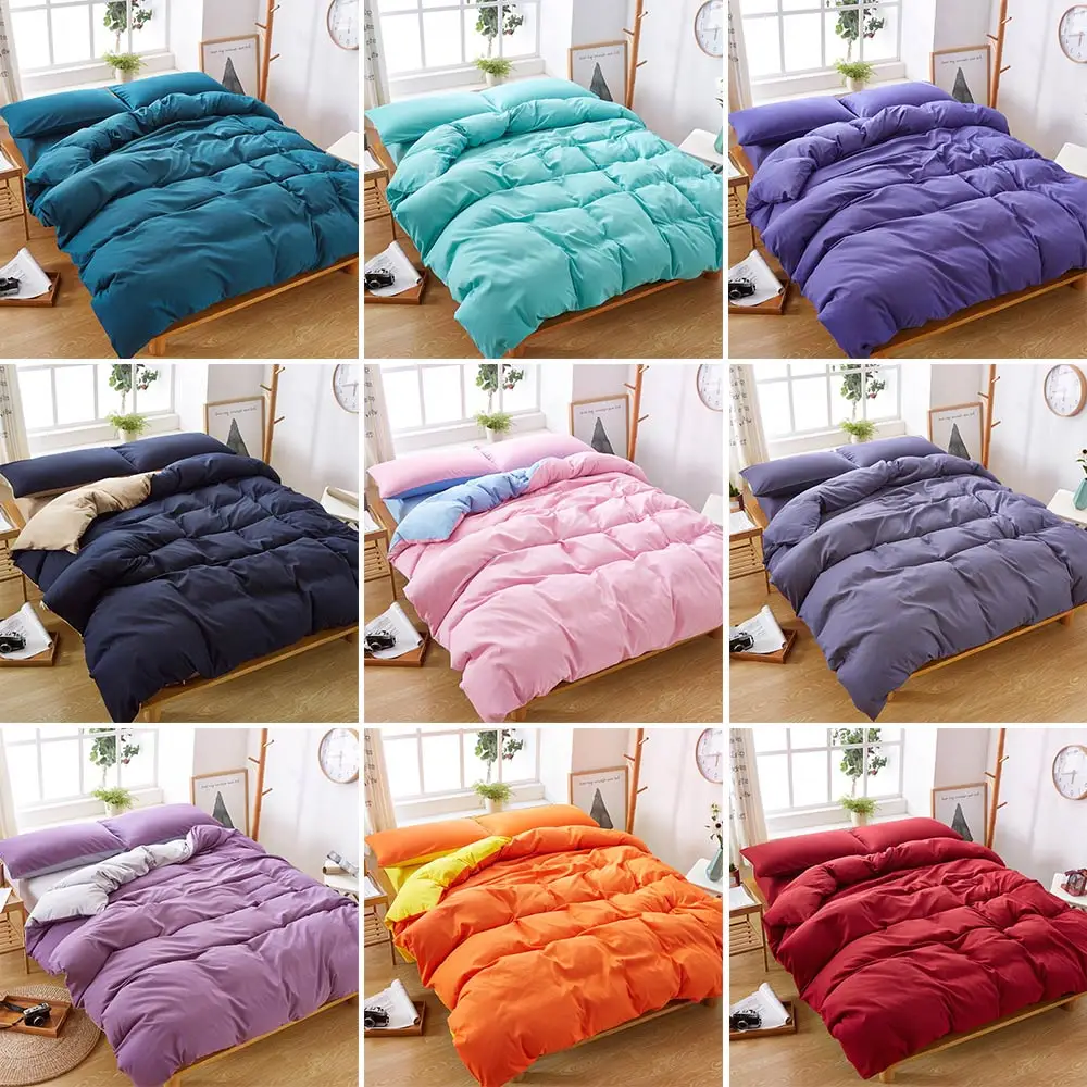 100% хлопок однотонное одеяло покрывало Комплект постельного белья королева